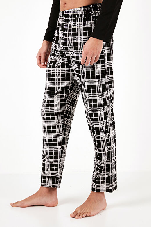 Buratti Ekoseli Cepli Beli Lastikli % 100 Pamuk Regular Fit Pijama Takımı Erkek PİJAMA TAKIMI 657200 3