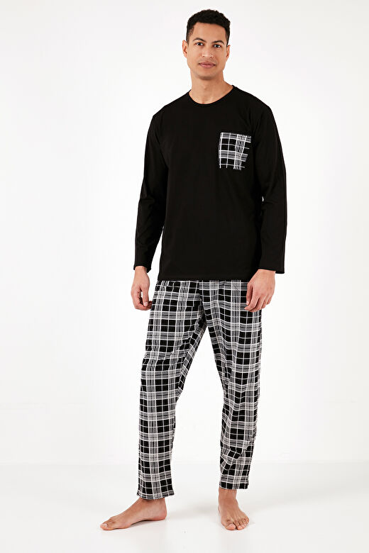 Buratti Ekoseli Cepli Beli Lastikli % 100 Pamuk Regular Fit Pijama Takımı Erkek PİJAMA TAKIMI 657200 4