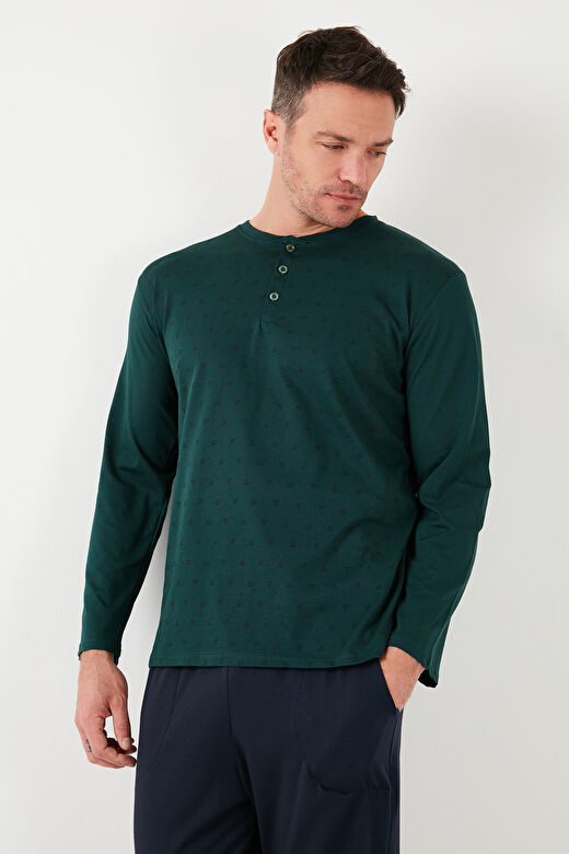Buratti Pamuklu Beli Lastikli Regular Fit Uzun Kollu Pijama Takımı Erkek PİJAMA TAKIMI 6572008 3