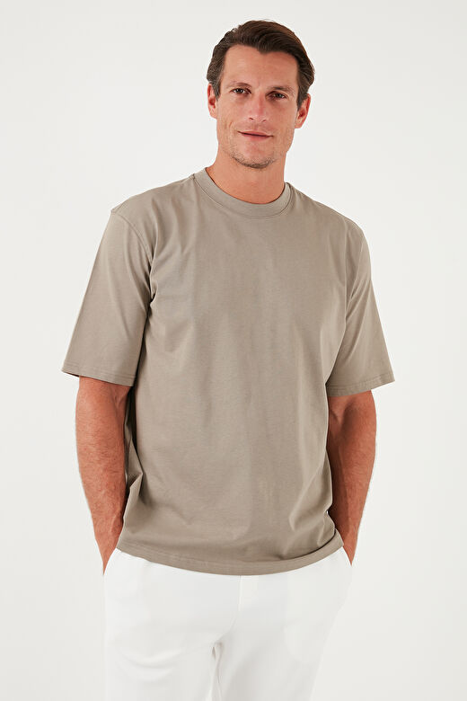 Buratti Pamuklu Oversize Bisiklet Yaka Basic Erkek T Shirt 5902365 3