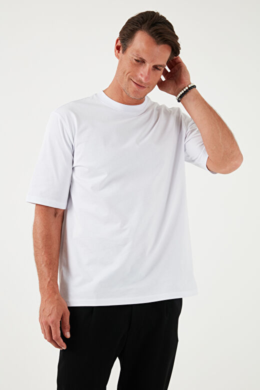 Buratti Pamuklu Oversize Bisiklet Yaka Basic Erkek T Shirt 5902365 3