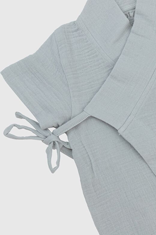Müslin Uzun Kimono Tulum Sis Grisi 3