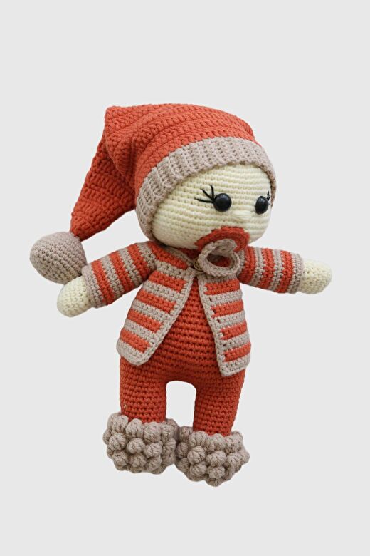 Amigurumi Emzikli Bebek Mercan & Bej 2