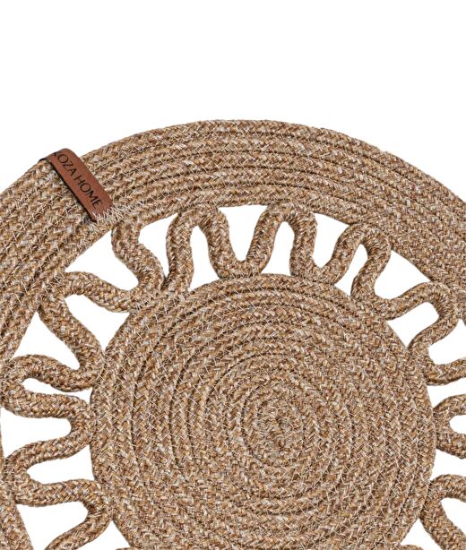 Cesta Amerikan Servis El Yapımı Pamuklu Natural Jüt Örme Dekoratif Supla 37x37cm 9024 3
