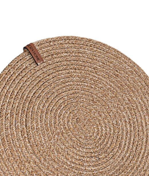 Cesta Amerikan Servis El Yapımı Pamuklu Natural Jüt Örme Düz Supla 37x37cm 9028 3
