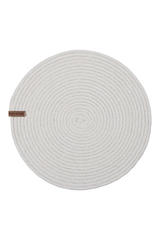 Cesta Amerikan Servis El Yapımı Pamuklu Krem Jüt Örme Dekoratif Düz Supla 37x37cm 9680 2