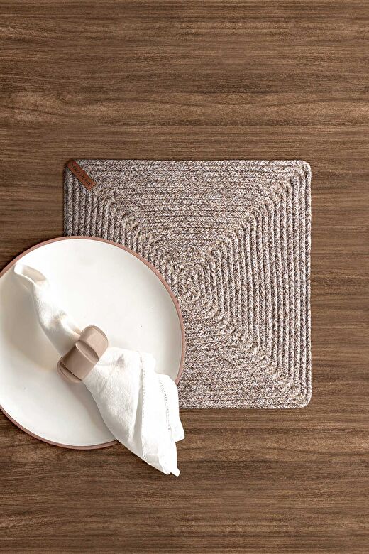 Cesta El Yapımı Örgü Natural Kare Supla 32x32 4009 3