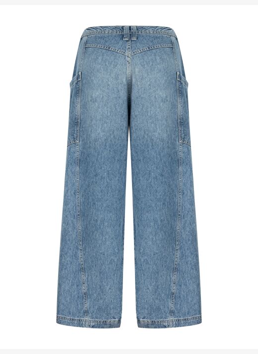 Katlanabilir Önden Bağlamalı Jean Pantolon 4
