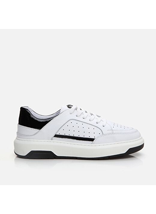 Hotiç Beyaz-Siyah Erkek Deri Sneaker 02AYH288650A900 1