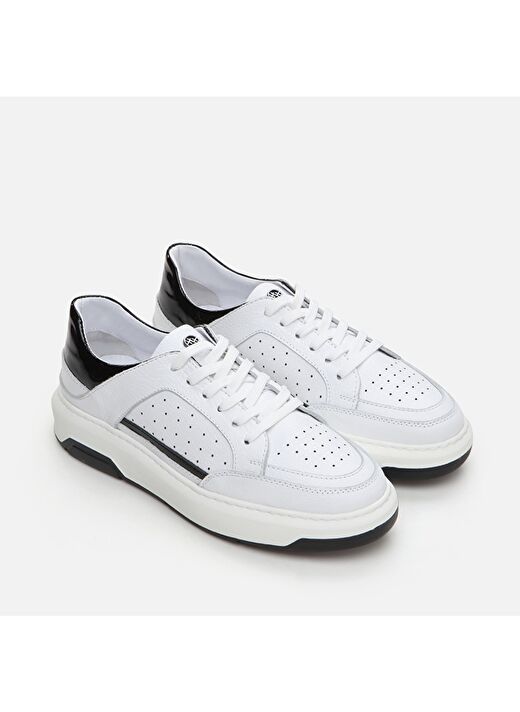 Hotiç Beyaz-Siyah Erkek Deri Sneaker 02AYH288650A900 2
