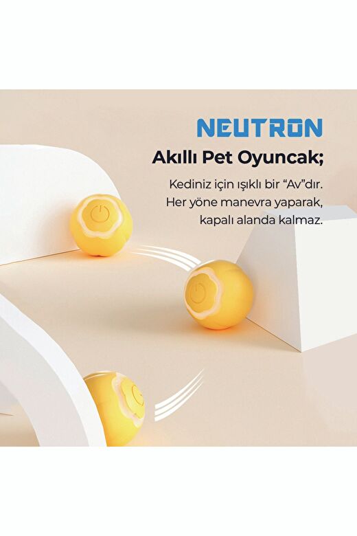 Akıllı Kedi Topu, Kendinden Hareketli Kedi Oyuncağı, Interaktif Kedi Köpek Topu Pembe 3