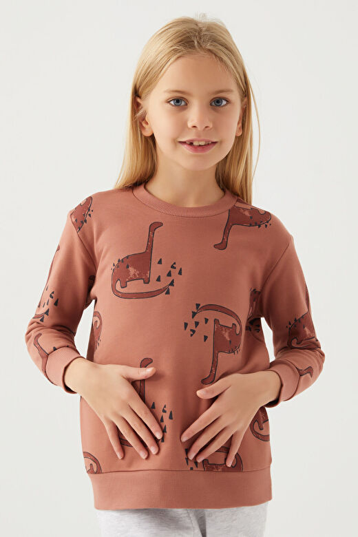 Rolypoly Kız Çocuk Kızıl Kahve Sweatshirt 2