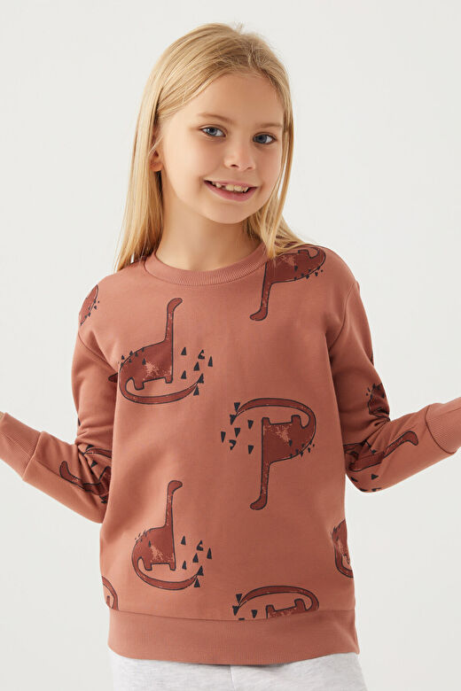 Rolypoly Kız Çocuk Kızıl Kahve Sweatshirt 3