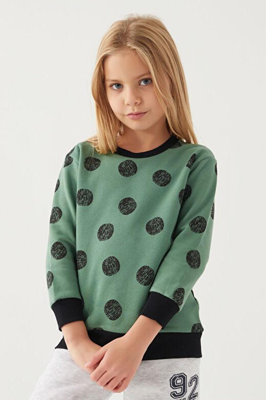 Rolypoly Kız Çocuk Yeşil Sweatshirt 3