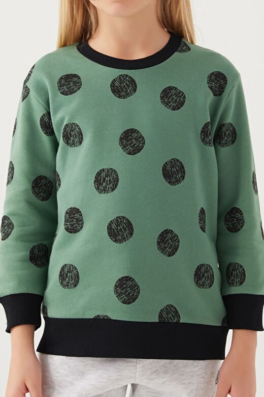 Rolypoly Kız Çocuk Yeşil Sweatshirt 4