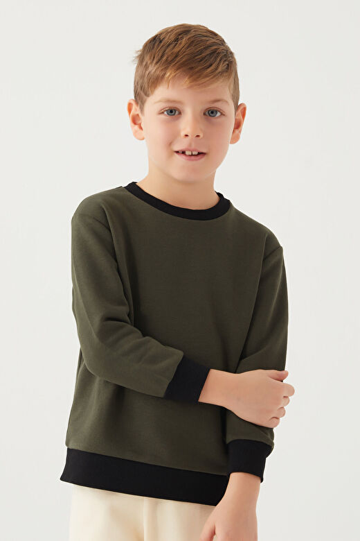 Rolypoly Erkek Çocuk Açık Haki Sweatshirt 4