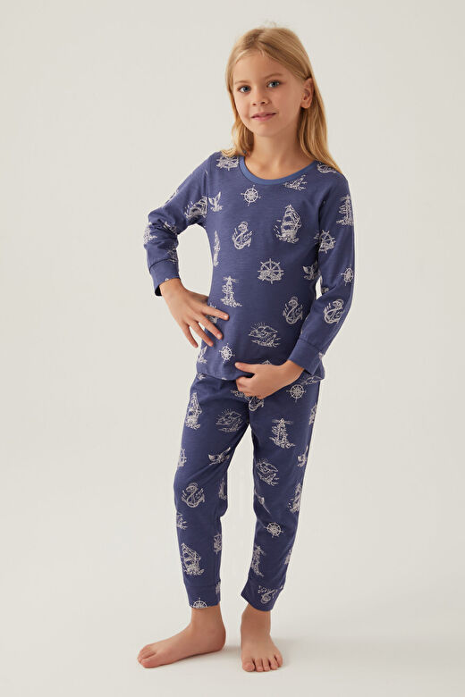 Rolypoly Lacivert Kız Çocuk Pijama Takımı 2