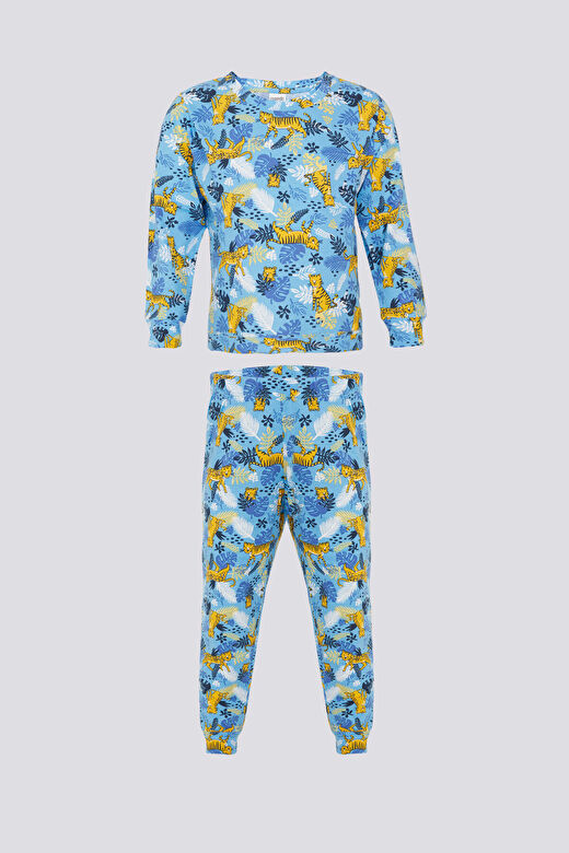Rolypoly Koyu Mavi Melanj Kız Çocuk Pijama Takımı 1