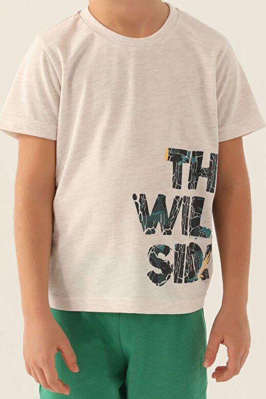 RolyPoly The Wild Side Krem Melanj Erkek Çocuk Bermuda Takım 4