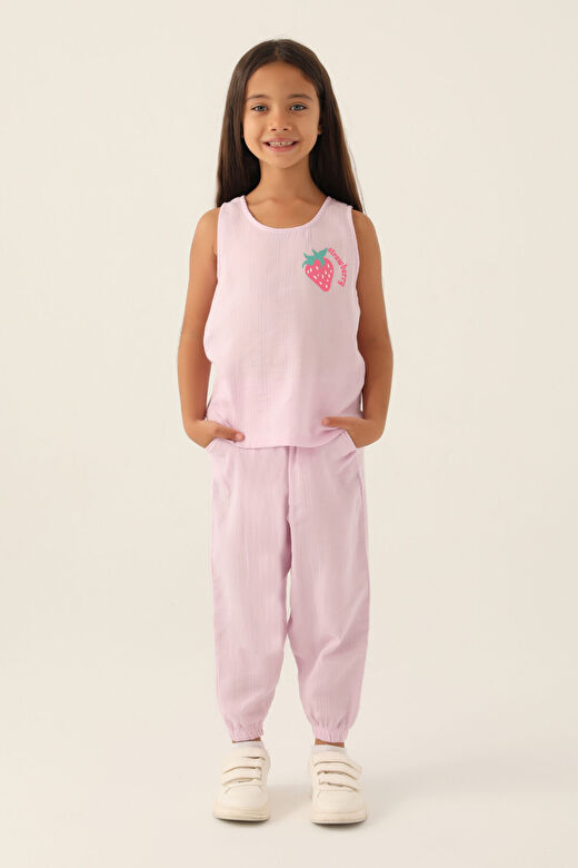 Rolypoly Kız Çocuk Mor Kısa Kol Pijama Takım 1