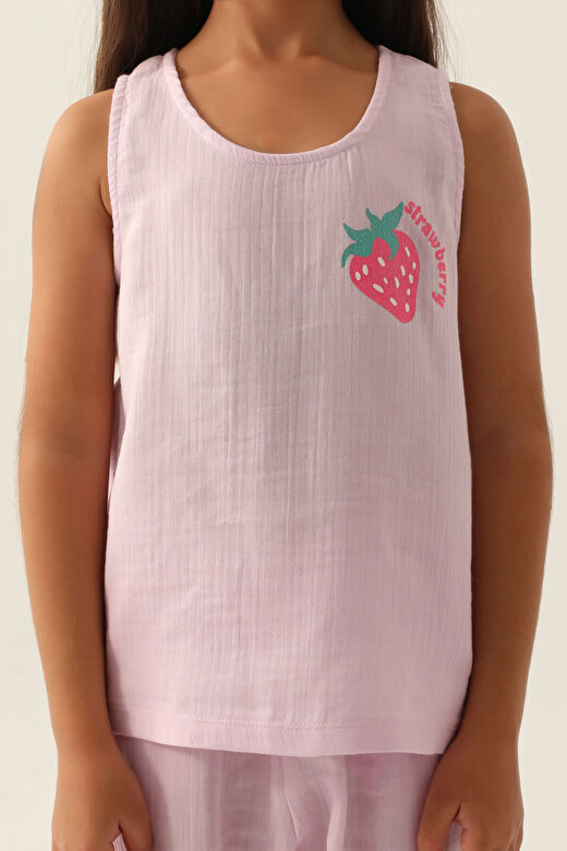 Rolypoly Kız Çocuk Mor Kısa Kol Pijama Takım 4