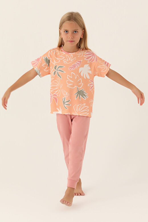RolyPoly Pink Somon Kız Çocuk Pijama Takımı 2