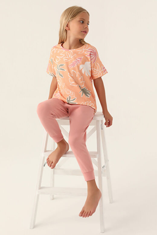 RolyPoly Pink Somon Kız Çocuk Pijama Takımı 3