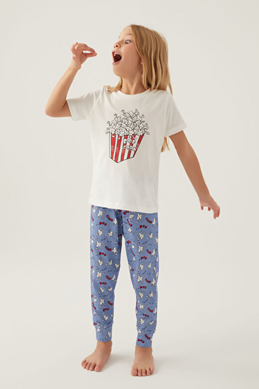 RolyPoly Pop Crow Krem Kız Çocuk Pijama Takımı 1