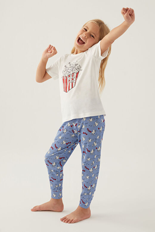 RolyPoly Pop Crow Krem Kız Çocuk Pijama Takımı 2