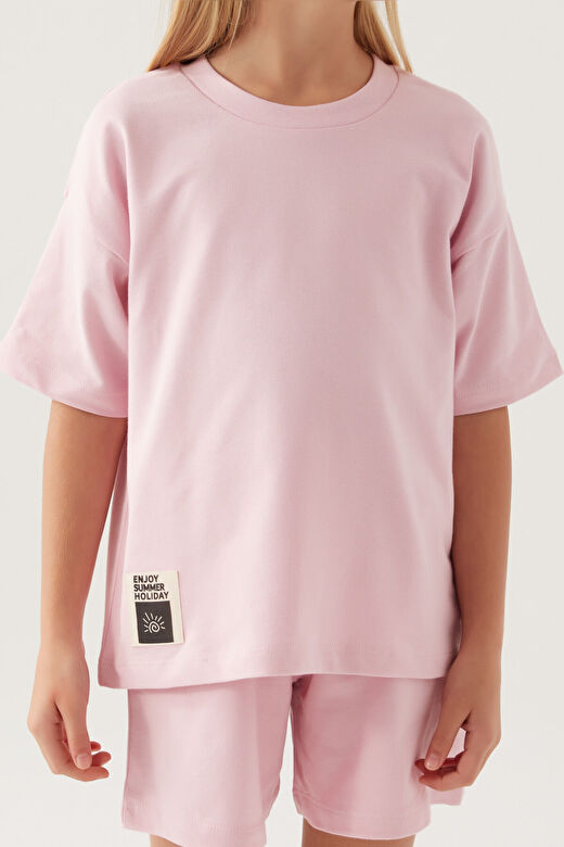 Rolypoly Kız Çocuk Pembe Şort Takım 4