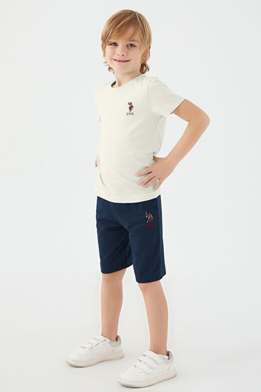 U.S. Polo Assn Light Blue Krem Erkek Çocuk Bermuda Takım 2