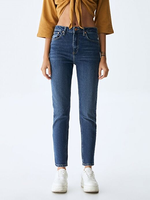 Ronna X Yüksek Bel Dar Paça Slim Jean Pantolon 2