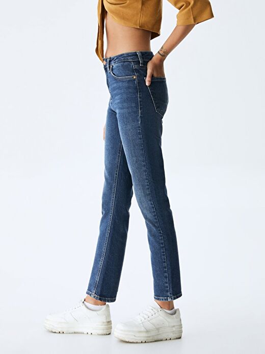Ronna X Yüksek Bel Dar Paça Slim Jean Pantolon 4