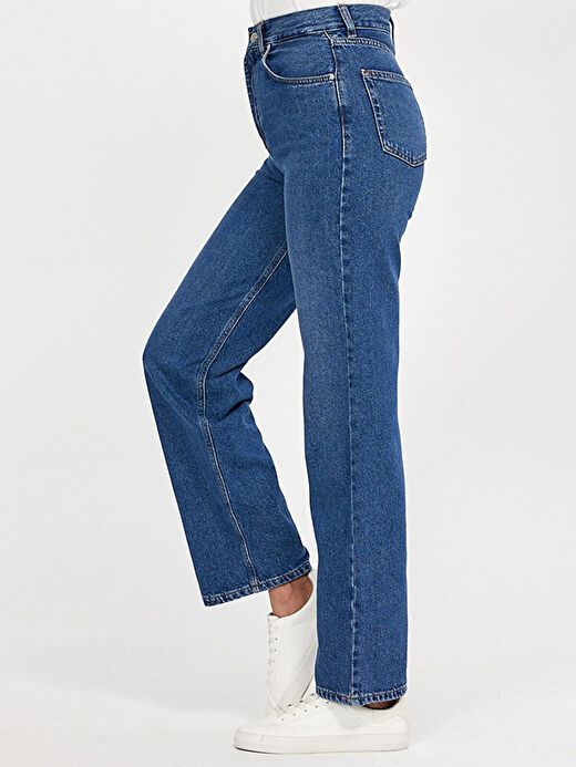 Vıonne Yüksek Bel Geniş Paça Wıde Leg Jean Pantolon 4