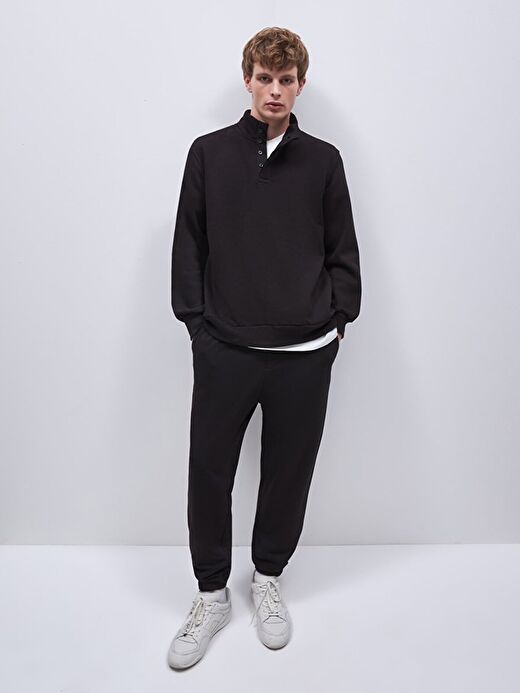 Düz Jogger Siyah Eşofman 1