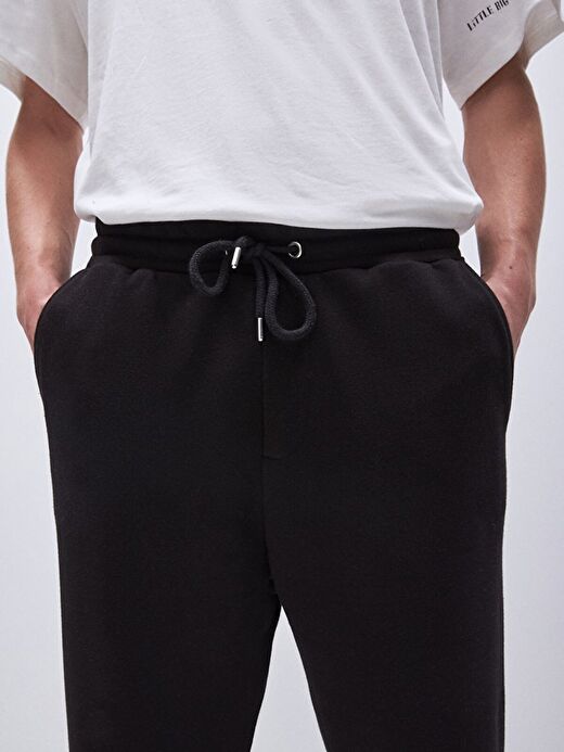 Düz Jogger Siyah Eşofman 4