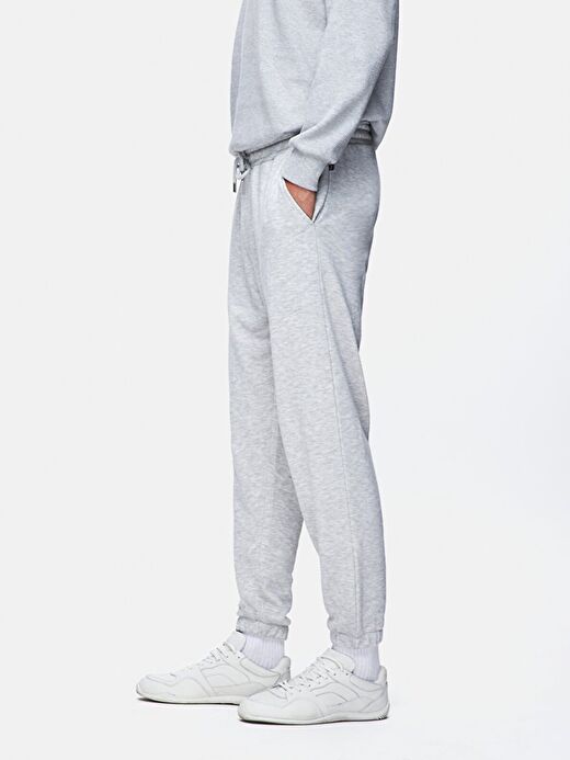 Düz Jogger Gri Eşofman 3