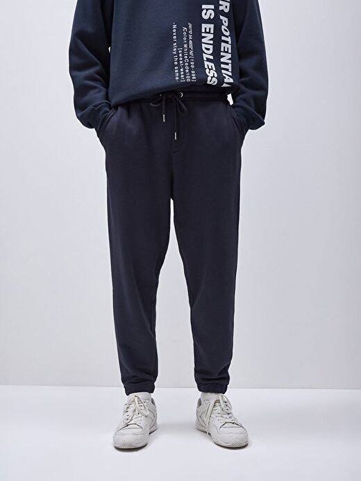 Düz Jogger Lacivert Eşofman 2