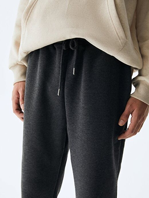 Düz Jogger Antrasit Eşofman 4