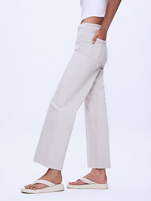 Danelle Yüksek Bel Geniş Paça Relaxed Leg Jean Pantolon 4