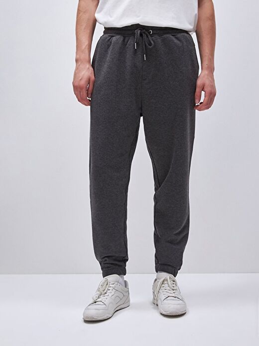 Düz Jogger Antrasit Eşofman 2