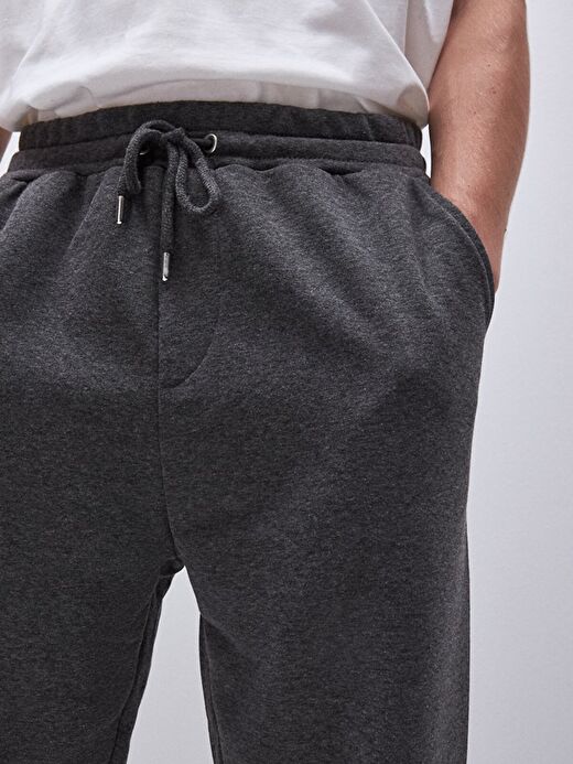 Düz Jogger Antrasit Eşofman 4