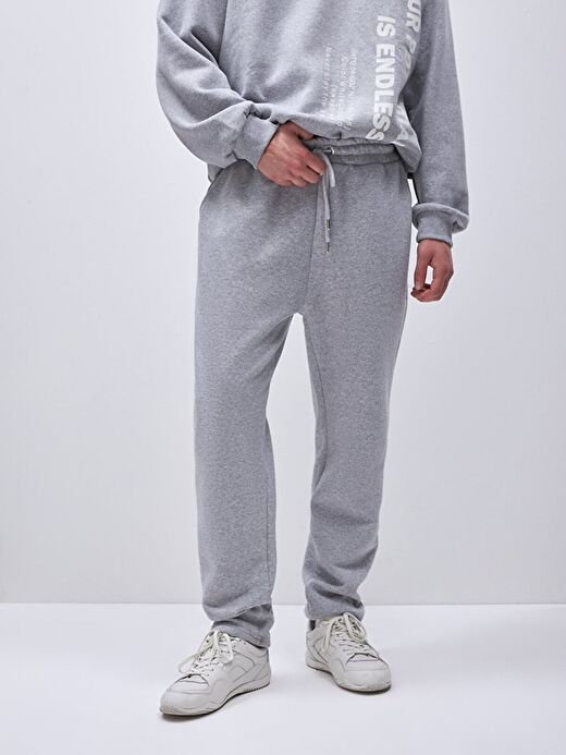 Düz Jogger Gri Eşofman 2