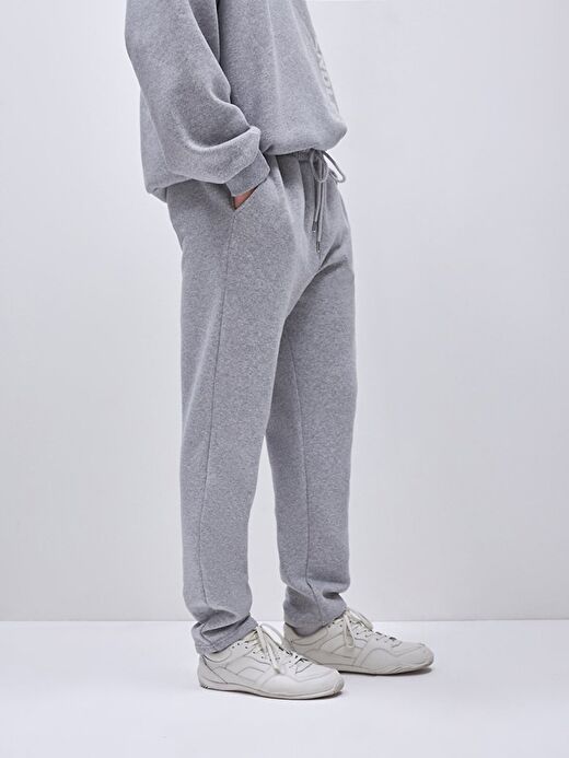 Düz Jogger Gri Eşofman 3