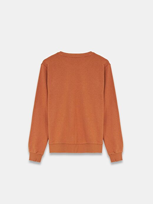 Düz Sıfır Yaka Uzun Kollu Basıc Sweatshırt 2