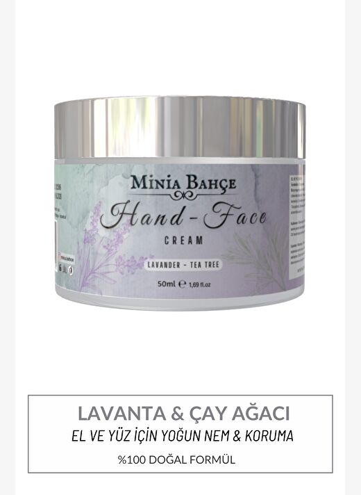 Koruyucu & Besleyici El ve Yüz Kremi, %100 Saf ve Katkısız, Lavanta - Çay Ağacı Yağı, 50ml 1