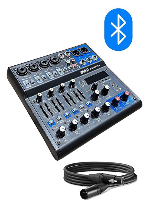 Midex MDX-06FXU Ses Mikseri Stüdyo Kayıt İçin 6 Kanal Ses Kartlı 99 DSP Efektli (+48V-USB-Bluetooth) 2
