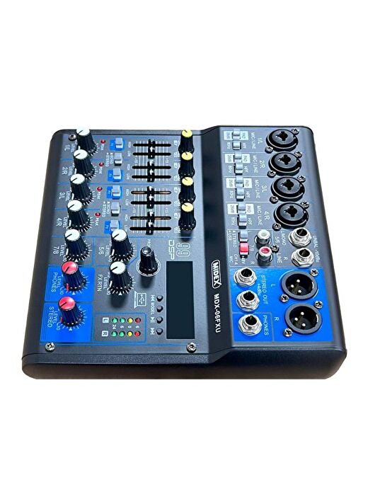 Midex MDX-06FXU Ses Mikseri Stüdyo Kayıt İçin 6 Kanal Ses Kartlı 99 DSP Efektli (+48V-USB-Bluetooth) 4