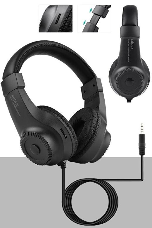 Midex RS-10 Stereo Kulaklık 50mm Sürücü 32 Ohm Çok Amaçlı Stüdyo Referans Dinleme DJ 1