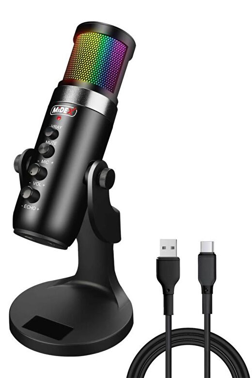 Midex Hype USB Oyuncu ve Yayıncı Mikrofonu (Kayıt Gaming Tiktok Twitch Canlı yayın Discord Youtube) 1